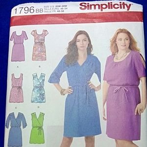 Simplicity Pull over dress Size 20W-28W